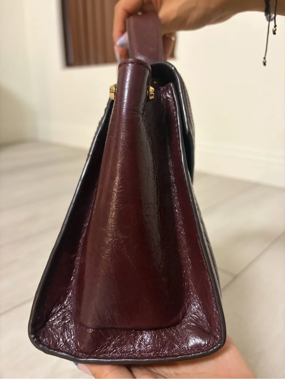Michael Kors Wine Quilted Top-Handle Satchel - send me your offers !!